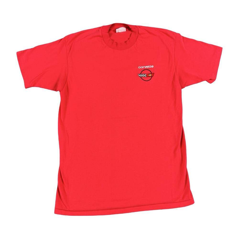 Vintage Single Stitch Corvette Embroidered Short Sleeve Tshirt Size Large